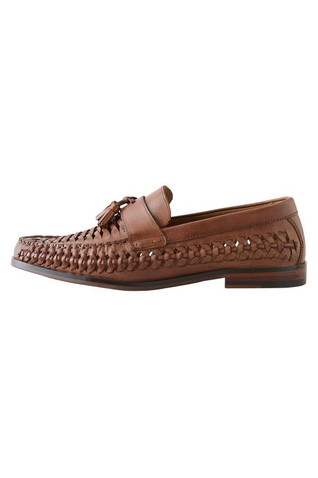 Next Slipper in Flechtoptik aus Leder Loafer (1-tlg) (braun)