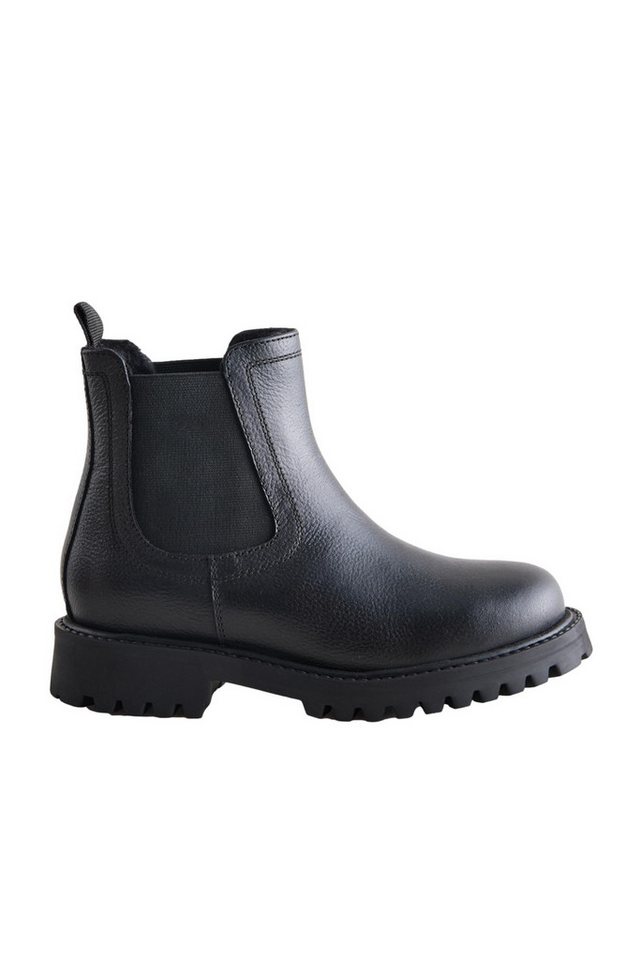 Next Warm gefütterte Leder-Chelseas, weite Passform Chelseaboots (1-tlg) (schwarz)