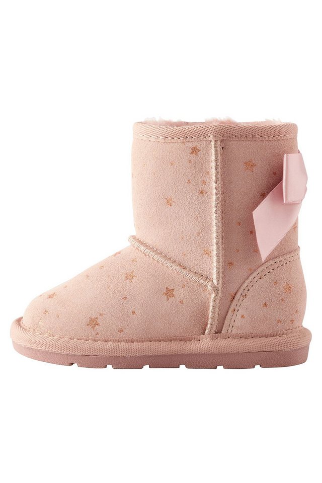 Next Wasserabweisende Schlupfstiefel aus Veloursleder Babystiefel (1-tlg) (rosa)