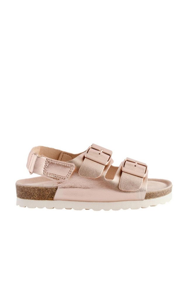 Next Wide Fit Sandale mit Korkfußbett Klettverschluss Sandale (1-tlg) (gold)