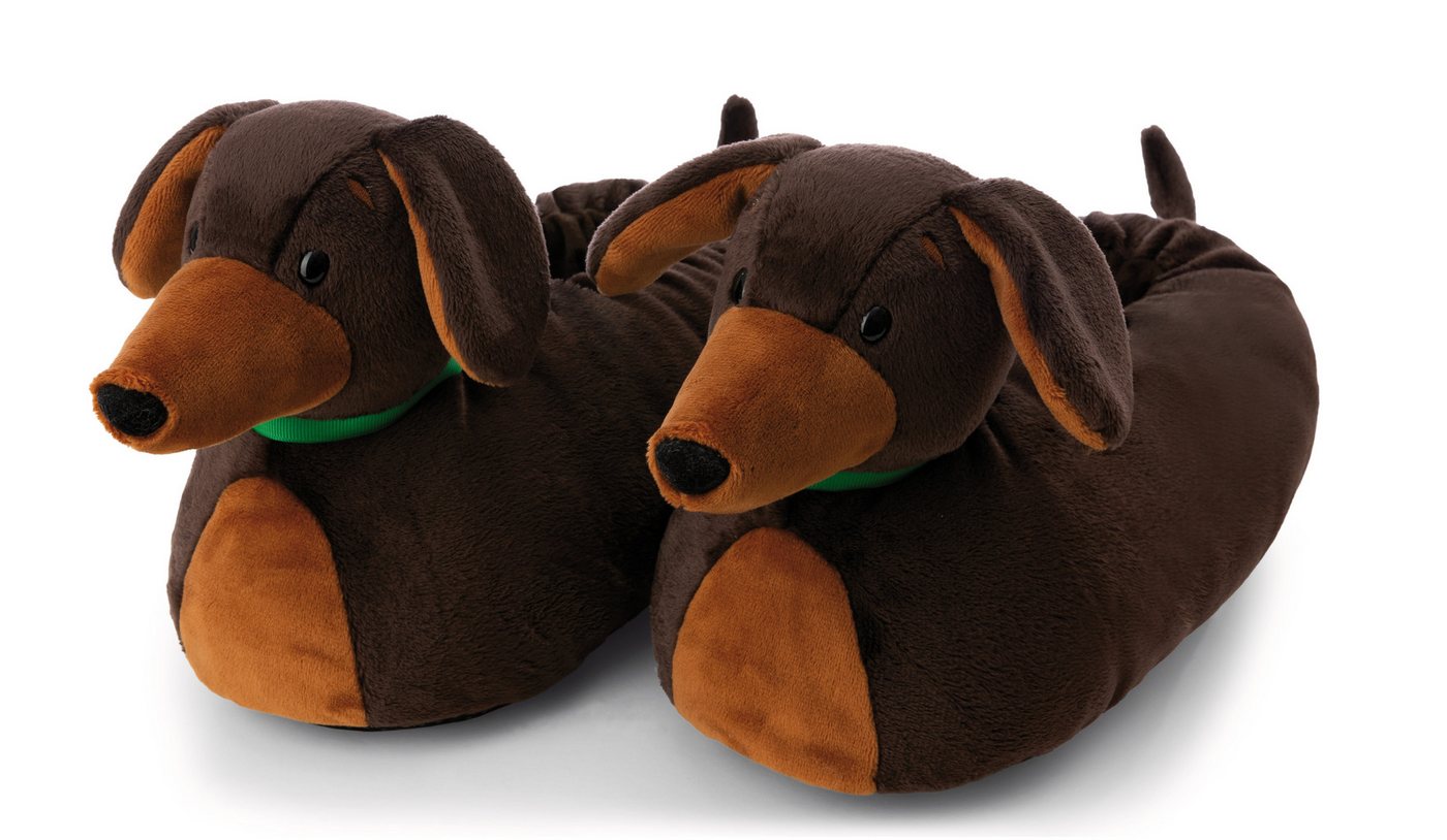 Nici Green Dackel Plüsch Hausschuhe Motiv Hausschuh für Liebhaber