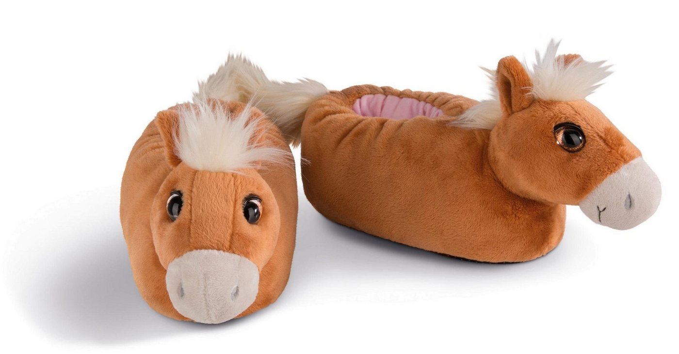 Nici Green Haflinger Leotie Plüsch Hausschuhe Schlupf Hausschuh in Pferde-Form