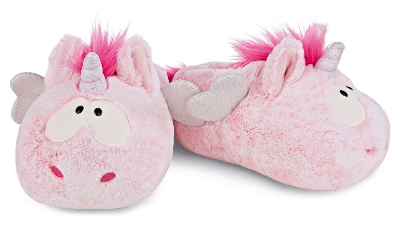 Nici Pink Harmony Plüsch Hausschuhe Einhorn Hausschuh zum Schlupfen
