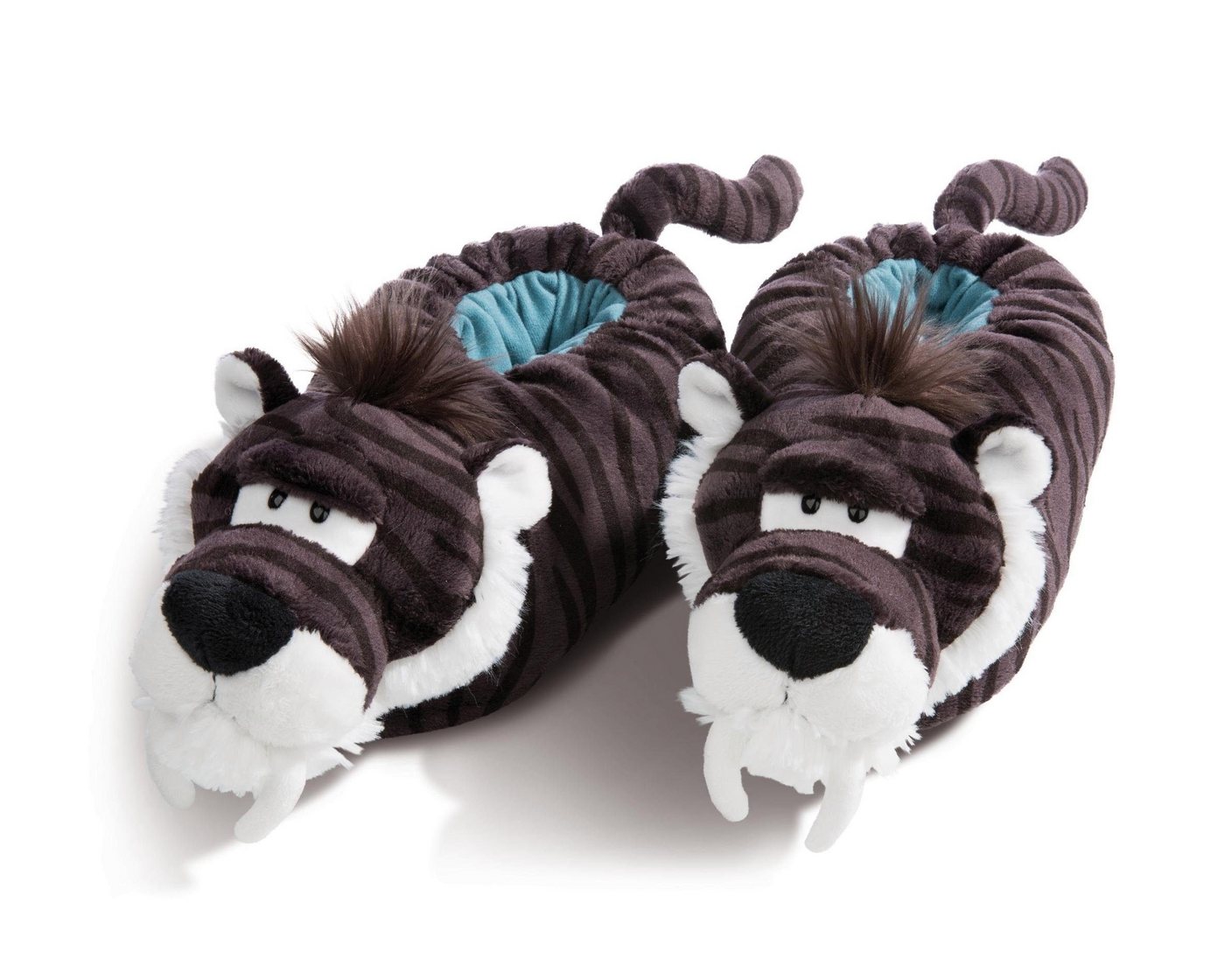 Nici Säbelzahntiger Plüsch Hausschuhe Hausschuh mit plüschigem Tiger Motiv