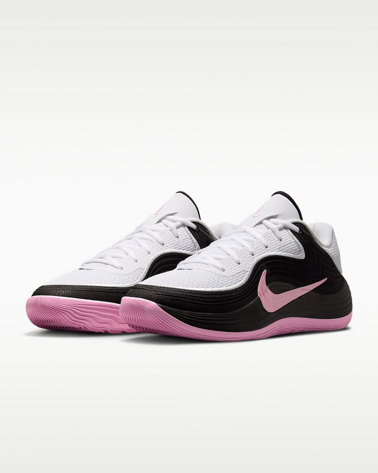 Nike Precision 8 Low Basketballschuh (weiß/rosa/schwarz)