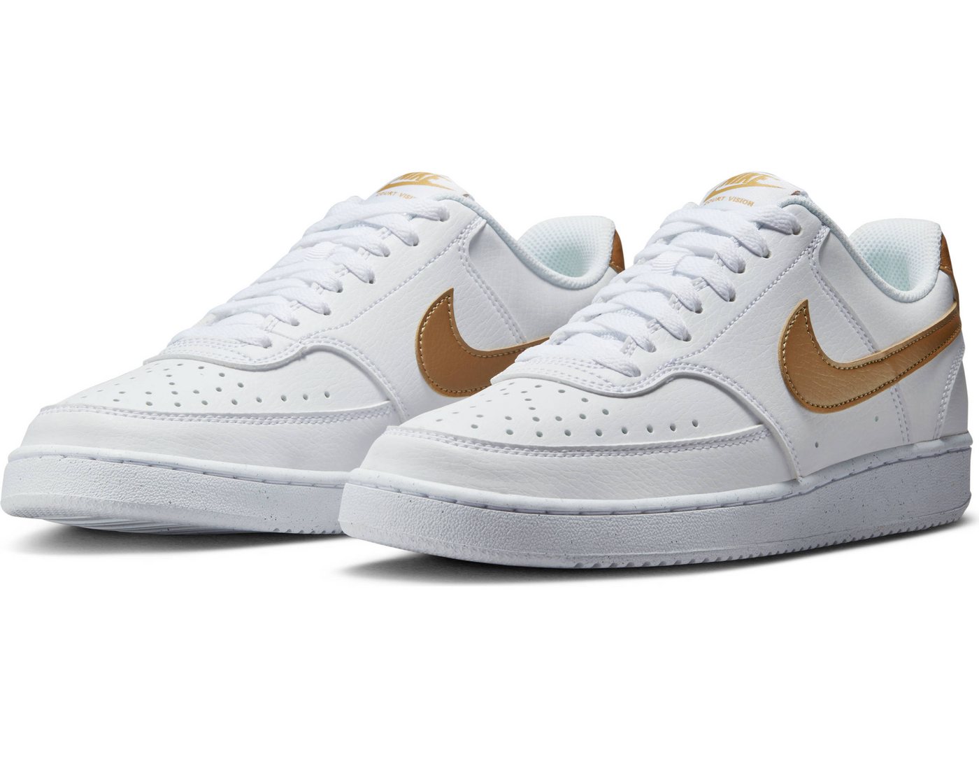 Nike Sportswear Court Vision Low Next Nature Sneaker Design auf den Spuren des Air Force 1 (weiß/gold)