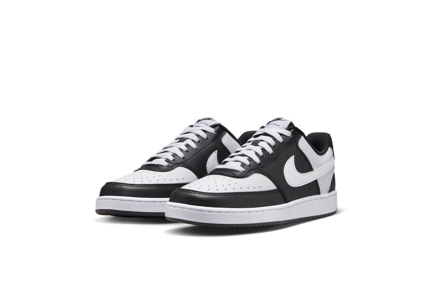 Nike Sportswear Court Vision Low Next Nature Sneaker inspiriert vom Design des Nike Air Force (schwarz/weiß)