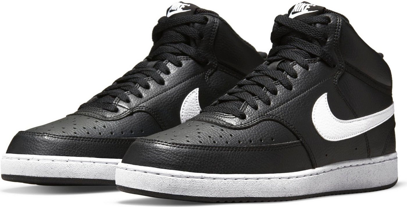 Nike Sportswear COURT VISION MID NEXT NATURE Sneaker inspiriert vom Design des Nike Air Jordan (schwarz/weiß)