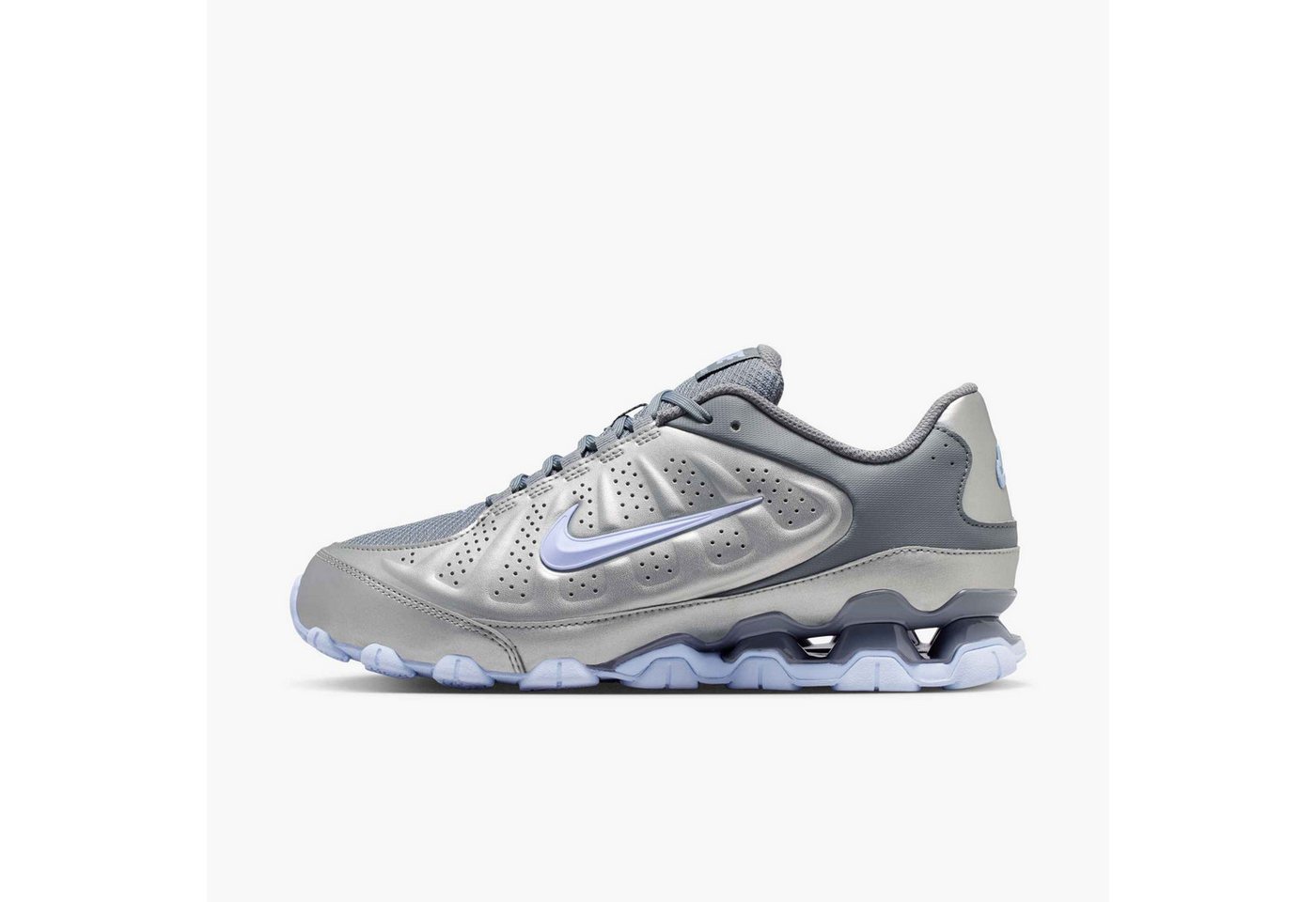 Nike Sportswear Reax 8 LTR Sneaker inspiriert vom Design des Nike Shox (silber/blau/grau)