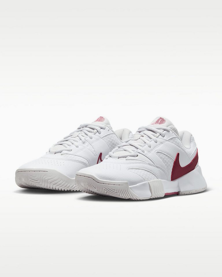Nike W COURT LITE 4 Tennisschuh Allcourtschuh (weiß/rosa/grau)