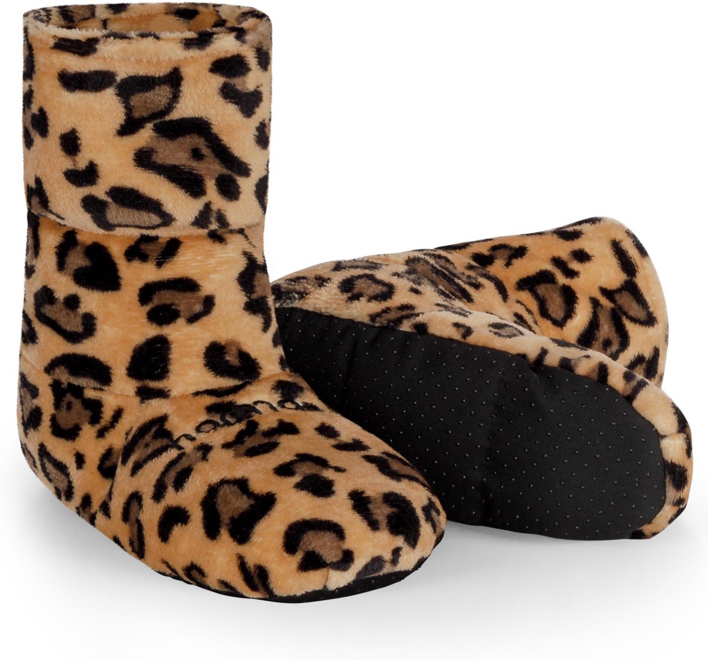 normani Körnerpantoffeln für die Mikrowelle Plüsch Hausschuhe (1 Paar) Natürliche Leinsamenfüllung