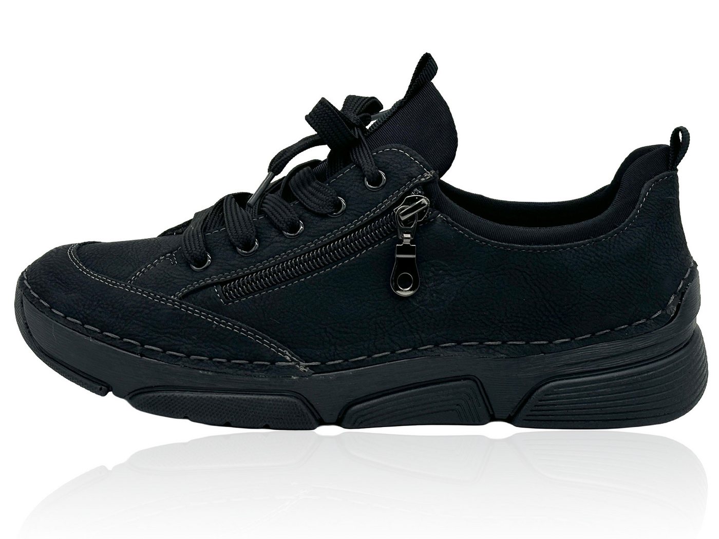 Nowaland Bequeme Damen Freizeitschuhe mit Zierreißverschluss und Schnürung Slipper Komfortschuhe mit flexiblem Laufsohlen-Design