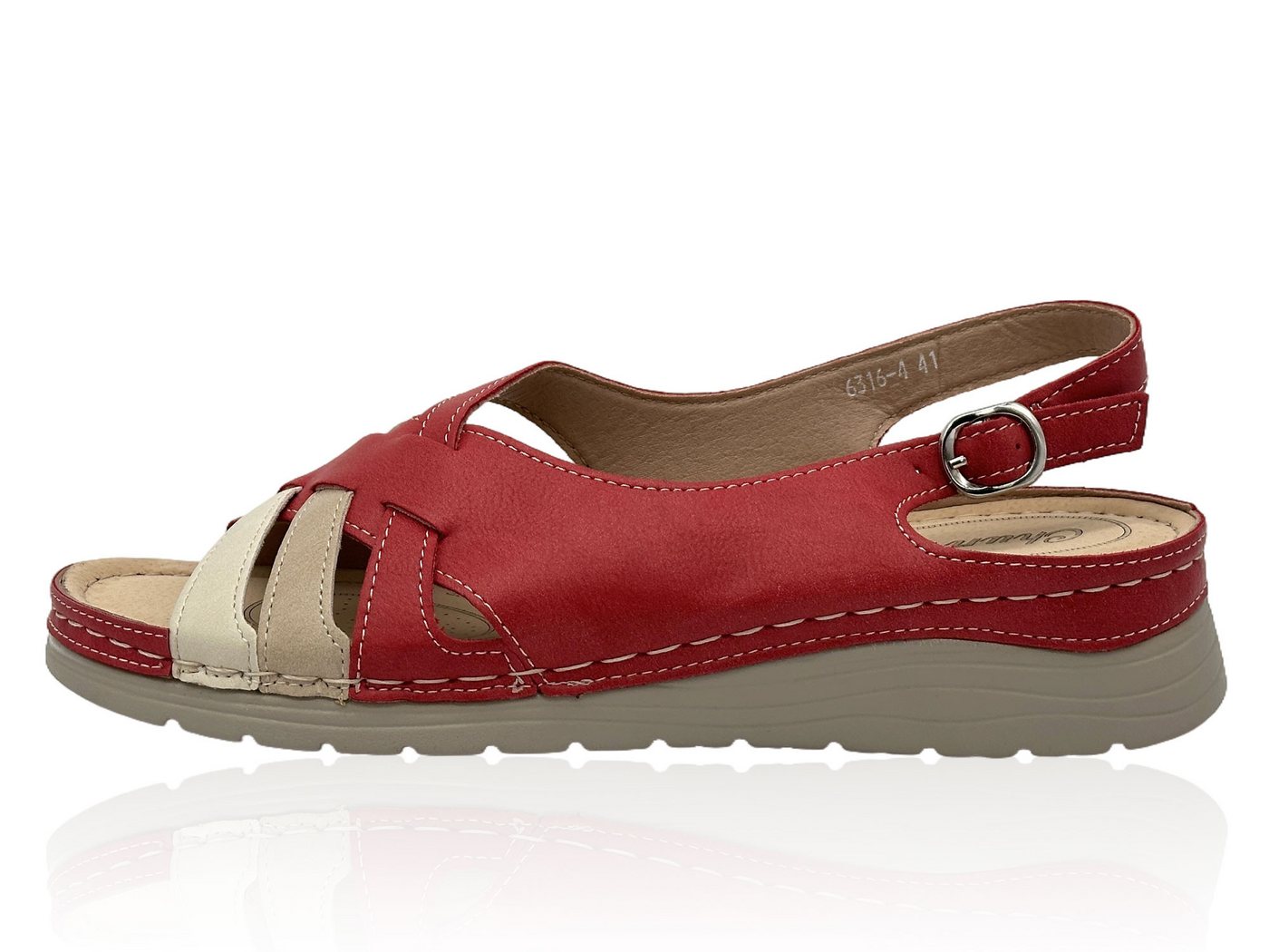 Nowaland Bequeme Damen Sandalen mit Fersenriemen Riemchensandale Stabiler Halt, weich gepolstert, flexibel und leicht