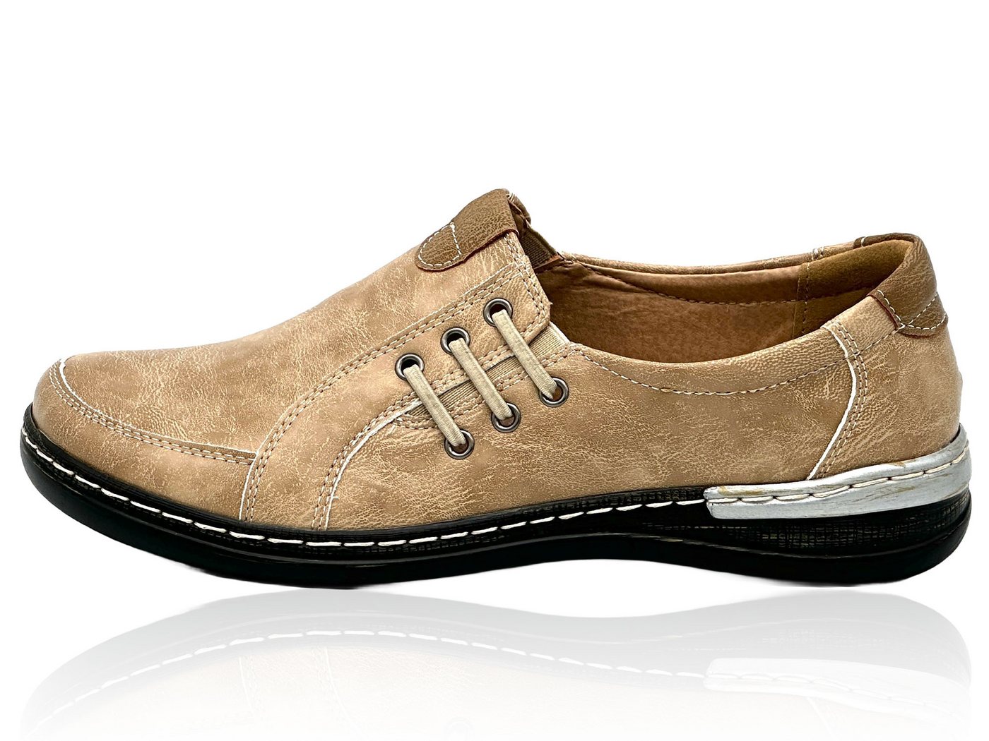 Nowaland Bequeme Damen-Slipper Mokassin Leicht, atmungsaktiv und komfortabel