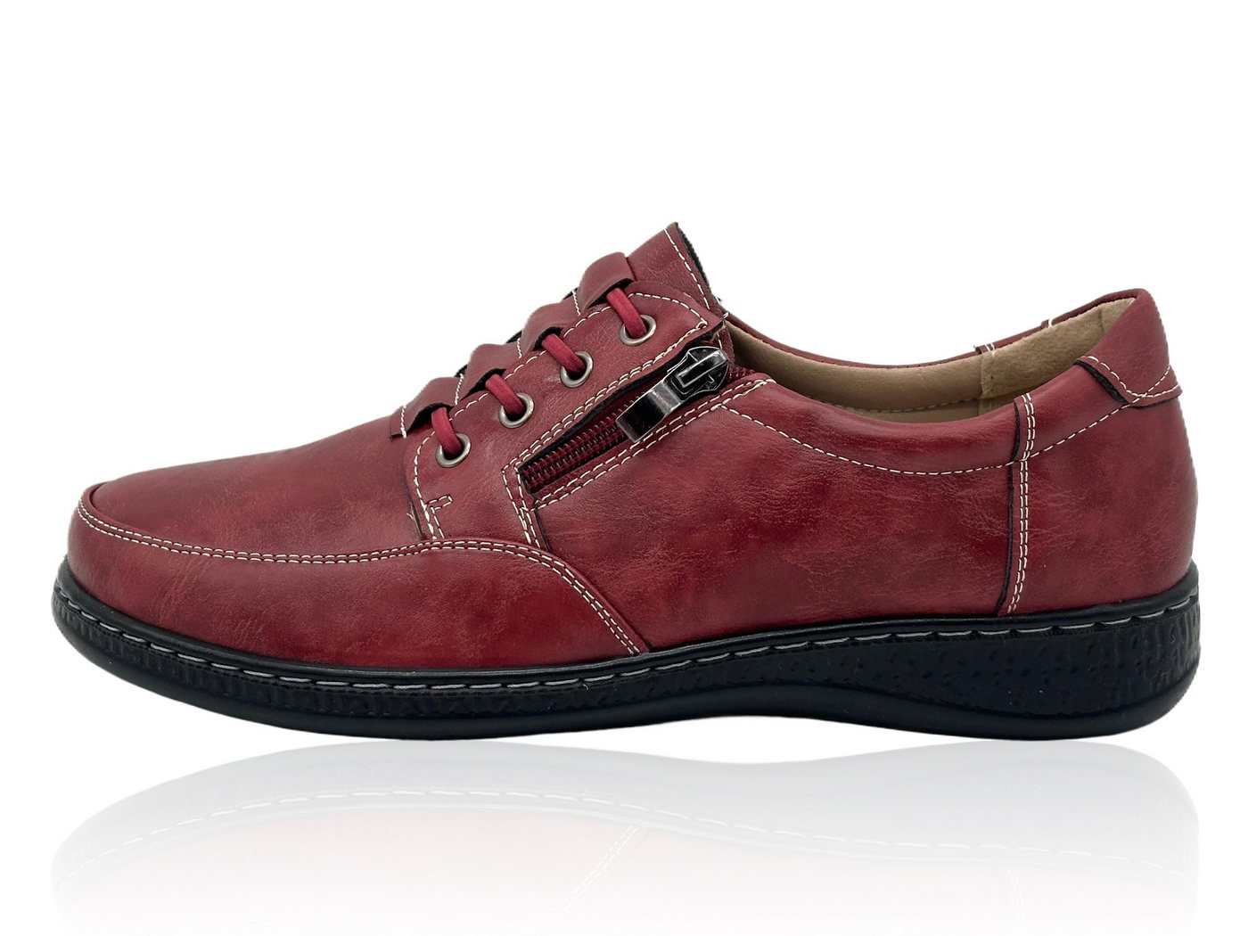 Nowaland Bequeme Slip-on Damen-Halbschuhe mit seitlichem Reißverschluss Slipper Bequeme Passform, leichtes Tragegefühl und unkompliziertes Anziehen