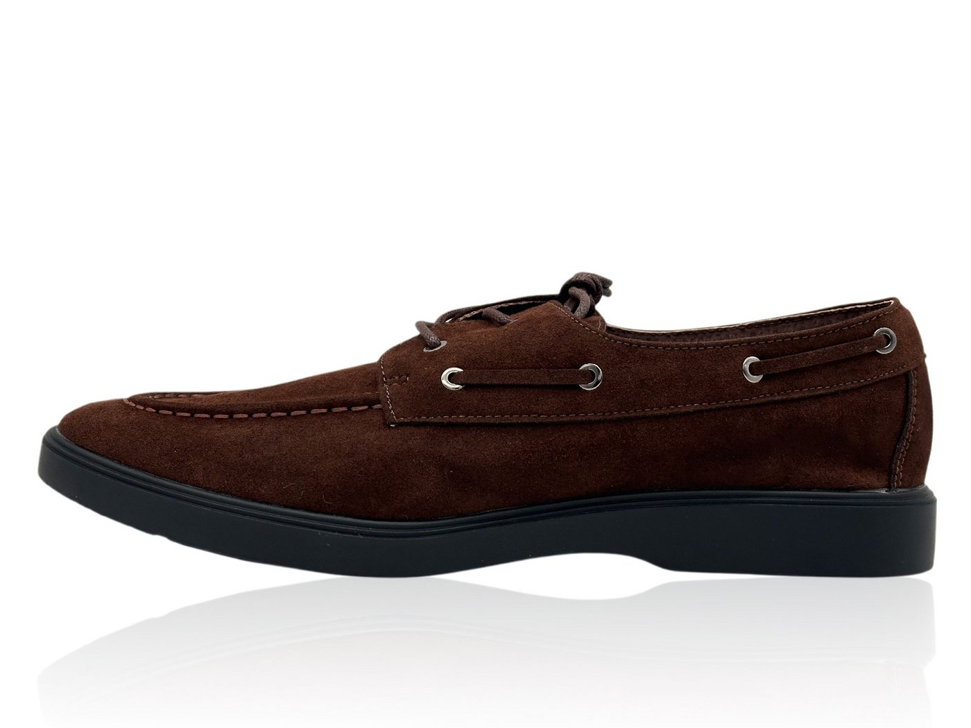 Nowaland Damen Echtleder Schnürschuhe – Bequeme Freizeit Halbschuhe Schnürschuh Weiches Veloursleder, leichte Sohle, bequem & vielseitig kombinierbar (braun)
