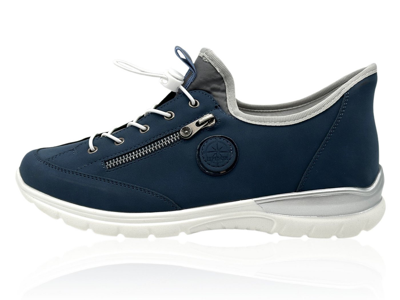 Nowaland Damen Komfort Halbschuhe Low-Top Sneaker besonders leicht mit flexibler Komfortsohle (blau)