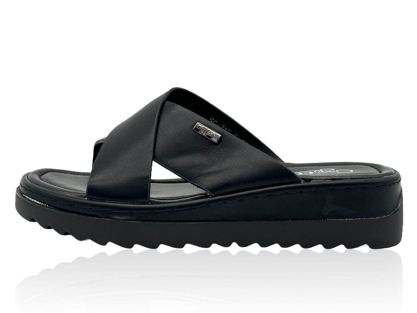 Nowaland Damen Pantoletten mit gekreuzten Riemen – Leichte Sommer Slides Pantolette Minimalistisch, leicht gepolstert, flexibel & bequem