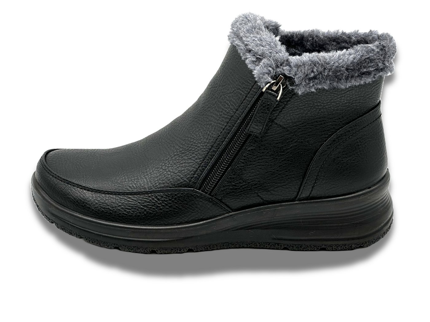 Nowaland Damen Warm Gefütterte Winter-Stiefeletten mit Reißverschluss Winterboots Weiches Innenfutter, leichtes Tragegefühl, praktische Reißverschlüsse