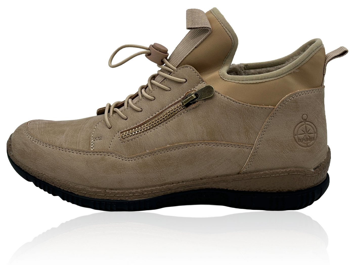 Nowaland Damen Winterstiefeletten mit Warmfutter und Profilsohle Winterstiefelette Modische Stiefeletten im sportlichen Look mit warmem Kunstfellfutter