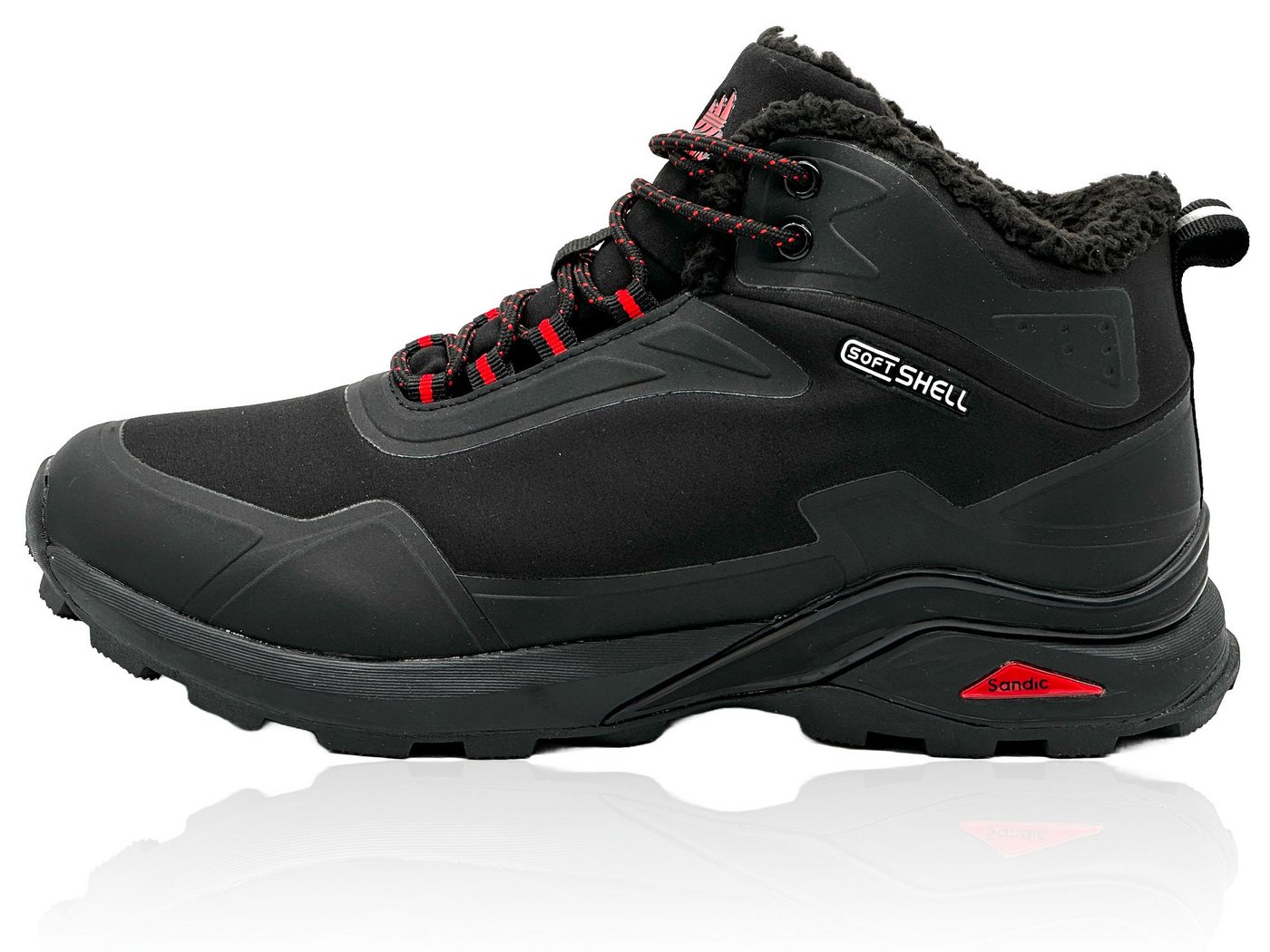 Nowaland gefütterte Trekkingschuhe Outdoorschuhe Wanderstiefel Isolierende Innenfütterung, Softshell-Obermaterial