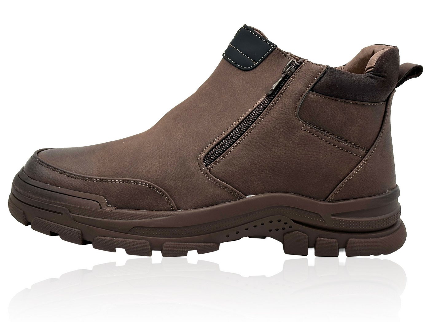 Nowaland Herren Winterstiefeletten mit warmem Innenfutter Winterstiefelette Mit Reißverschluss, warm gefüttert, pflegeleicht