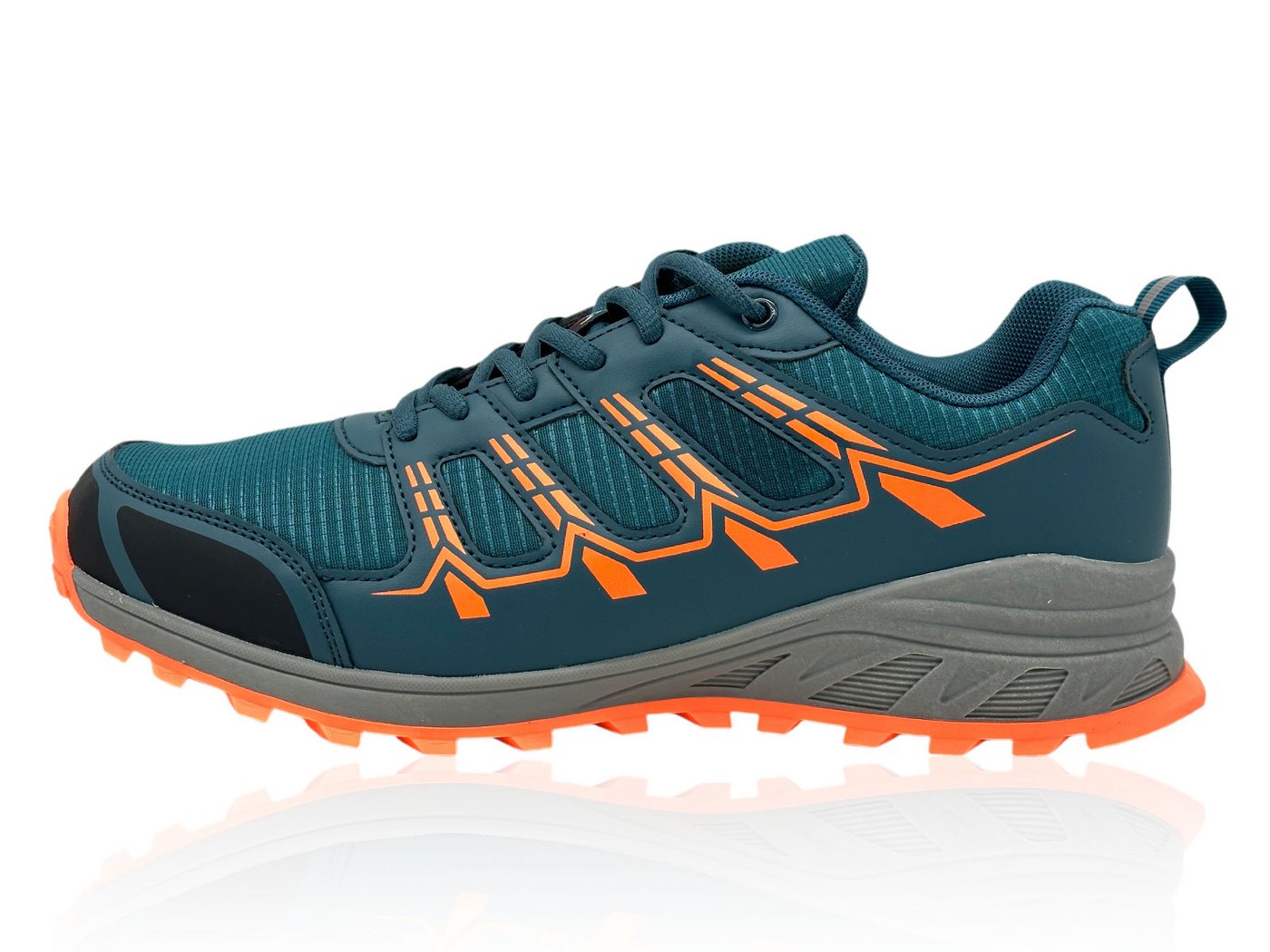 Nowaland Leichte Outdoorschuhe mit profilierter Laufsohle atmungsaktive Wanderschuh Rutschfeste Outdoor-Laufsohle, flexible Konstruktion, geringes Gewicht (blau/orange)