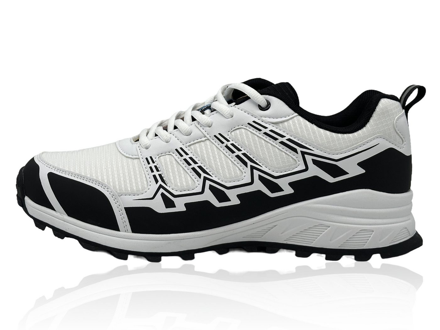 Nowaland Leichte Outdoorschuhe mit profilierter Laufsohle atmungsaktive Wanderschuh Rutschfeste Outdoor-Laufsohle, flexible Konstruktion, geringes Gewicht (schwarz/weiß)