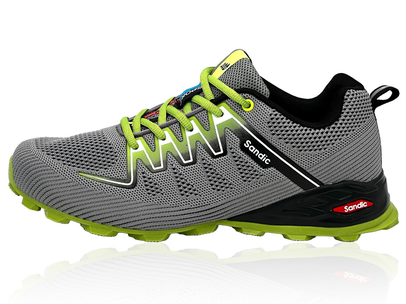 Nowaland Leichte und Bequeme Laufschuhe Sportschuhe Sneaker leicht, Komfortabel, Atmungsaktiv (grau/grün)