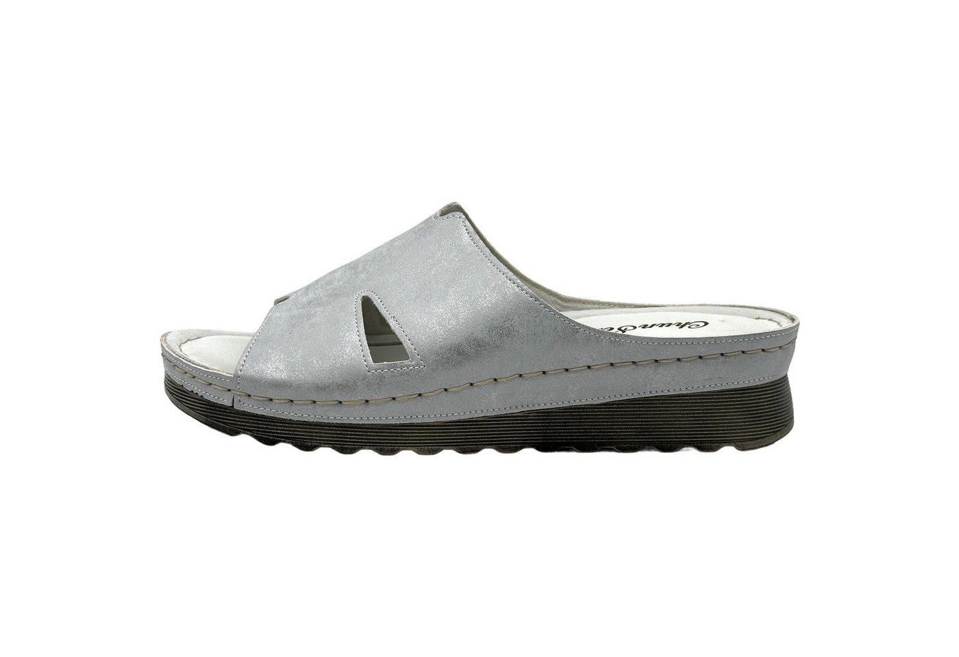 Nowaland Moderne Damen-Pantoletten mit Komfort-Sohle und Cut-Out-Design Pantolette leichte Plateausohle, komfortable Passform (grau)
