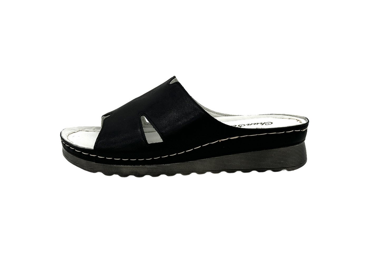 Nowaland Moderne Damen-Pantoletten mit Komfort-Sohle und Cut-Out-Design Pantolette leichte Plateausohle, komfortable Passform