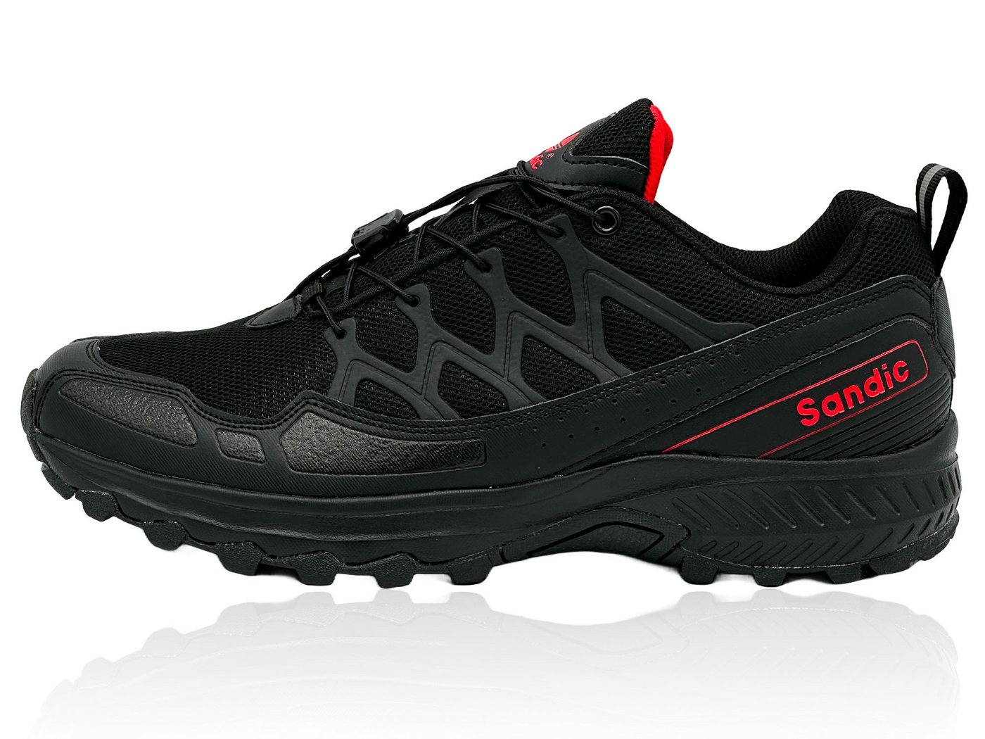 Nowaland Outdoor-Trail Wanderschuhe Wanderschuh leicht, atmungsaktiv, Schnellverschluss (rot/schwarz)