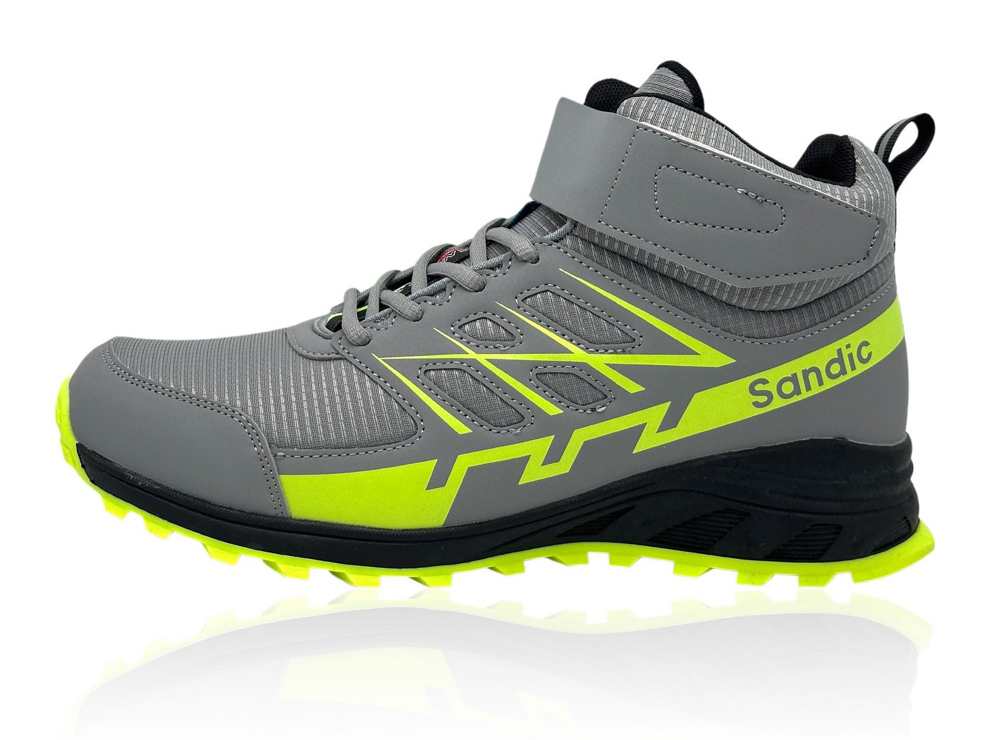 Nowaland Outdoor Trekkingschuhe leicht und robust mit rutschfester Profilsohle Outdoorschuh robust, leicht und rutschfest für Outdoor Aktivitäten (grau/grün)