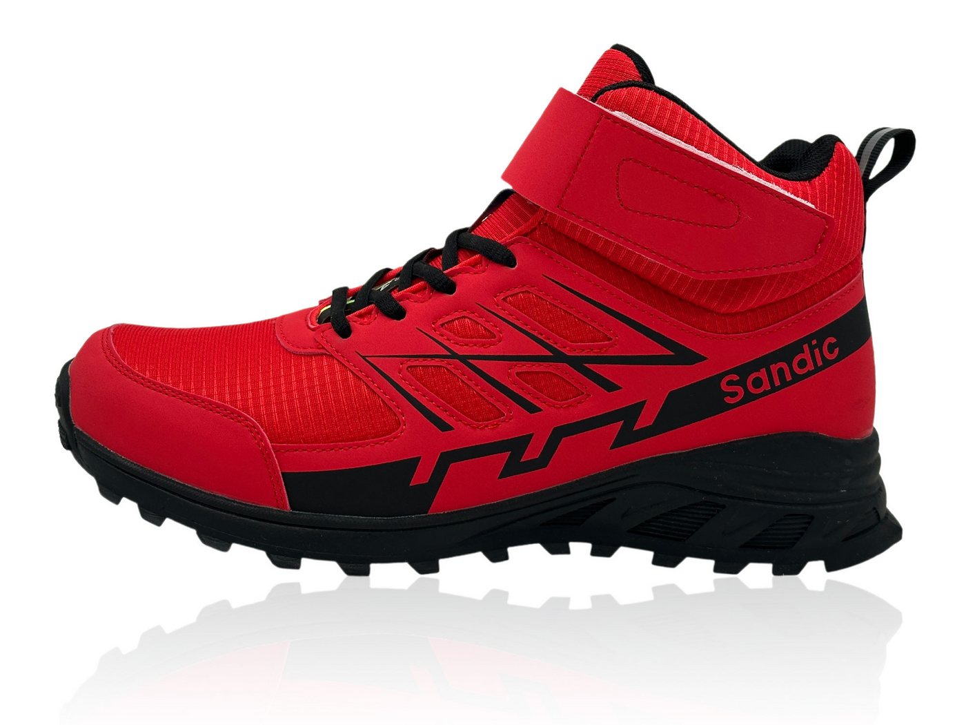 Nowaland Outdoor Trekkingschuhe leicht und robust mit rutschfester Profilsohle Outdoorschuh robust, leicht und rutschfest für Outdoor Aktivitäten (rot/schwarz)