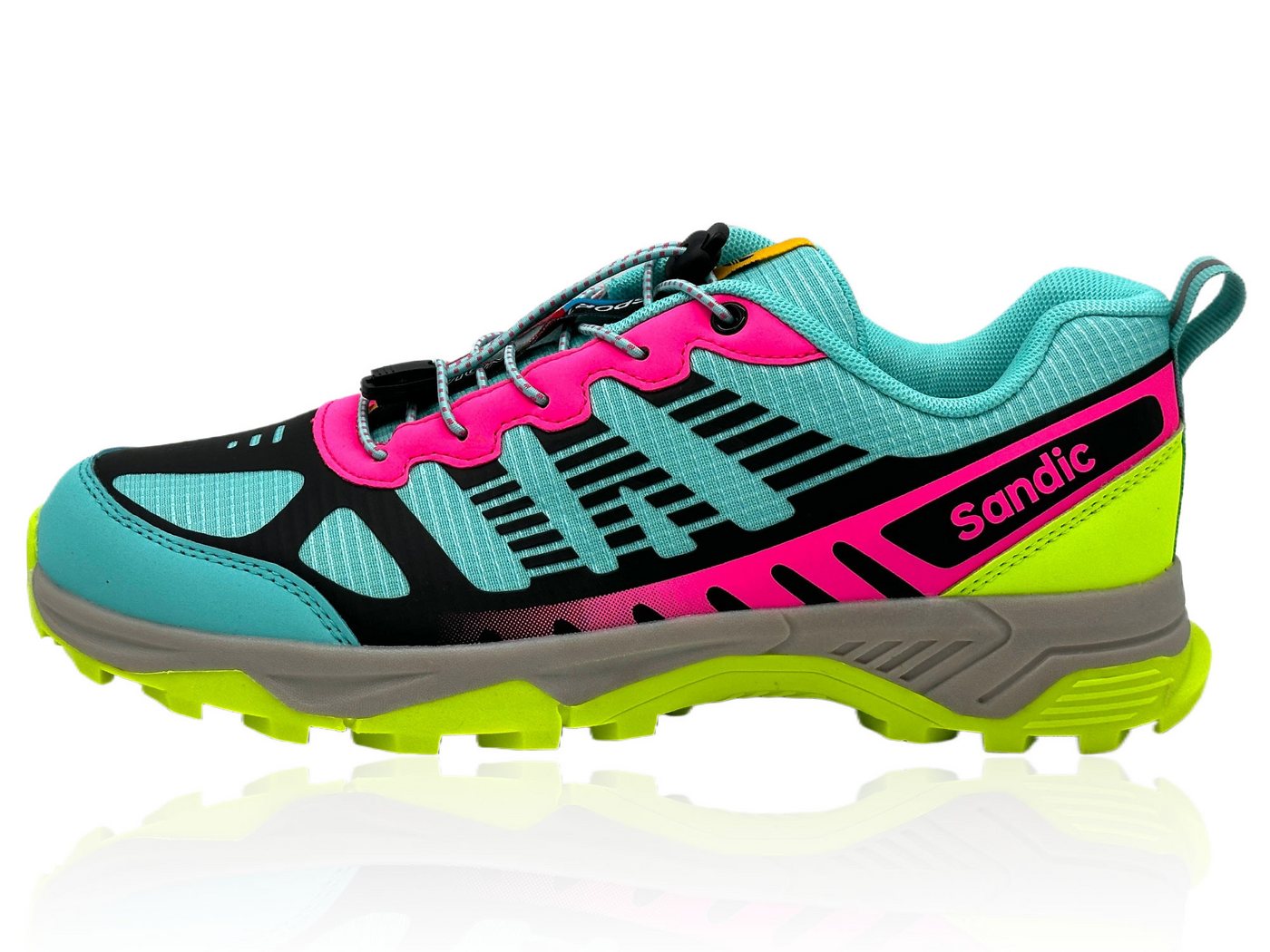 Nowaland Outdoor-Wanderschuh Trekkingschuh Wanderschuh Griffige Sohl - Schnellverschluss - Atmungsaktives Innenfutter (blau/rosa/grün)