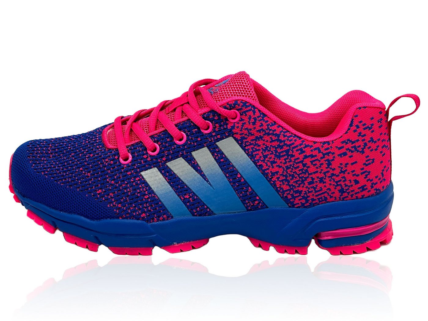 Nowaland Sportschuhe Laufschuhe Sneaker Walkingschuh Leicht, Atmungsaktiv und Rutschfest für Fitness und Alltag (blau/rosa)