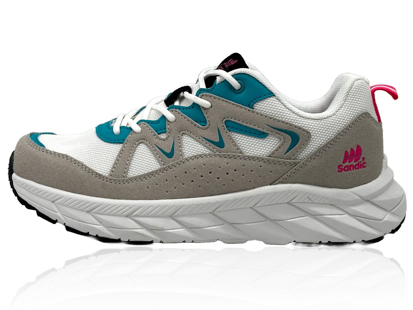 Nowaland Sportschuhe Laufschuhe Walkingschuhe Sneaker Atmungsaktiv, Komfortabel und Stylisch für Alltag und Sport (beige/weiß/rosa)