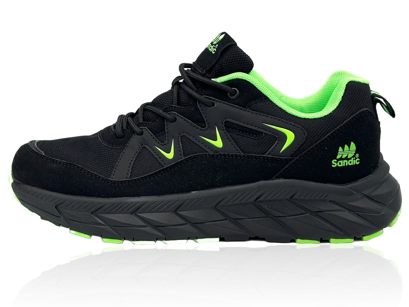 Nowaland Sportschuhe Laufschuhe Walkingschuhe Sneaker Atmungsaktiv, Komfortabel und Stylisch für Alltag und Sport (grün/schwarz)