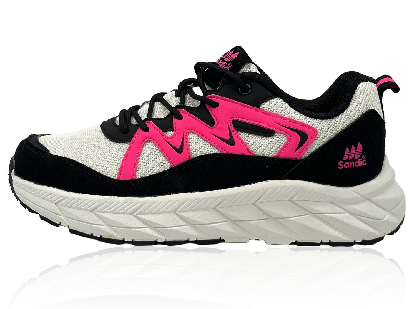 Nowaland Sportschuhe Laufschuhe Walkingschuhe Sneaker Atmungsaktiv, Komfortabel und Stylisch für Alltag und Sport (schwarz/rosa)