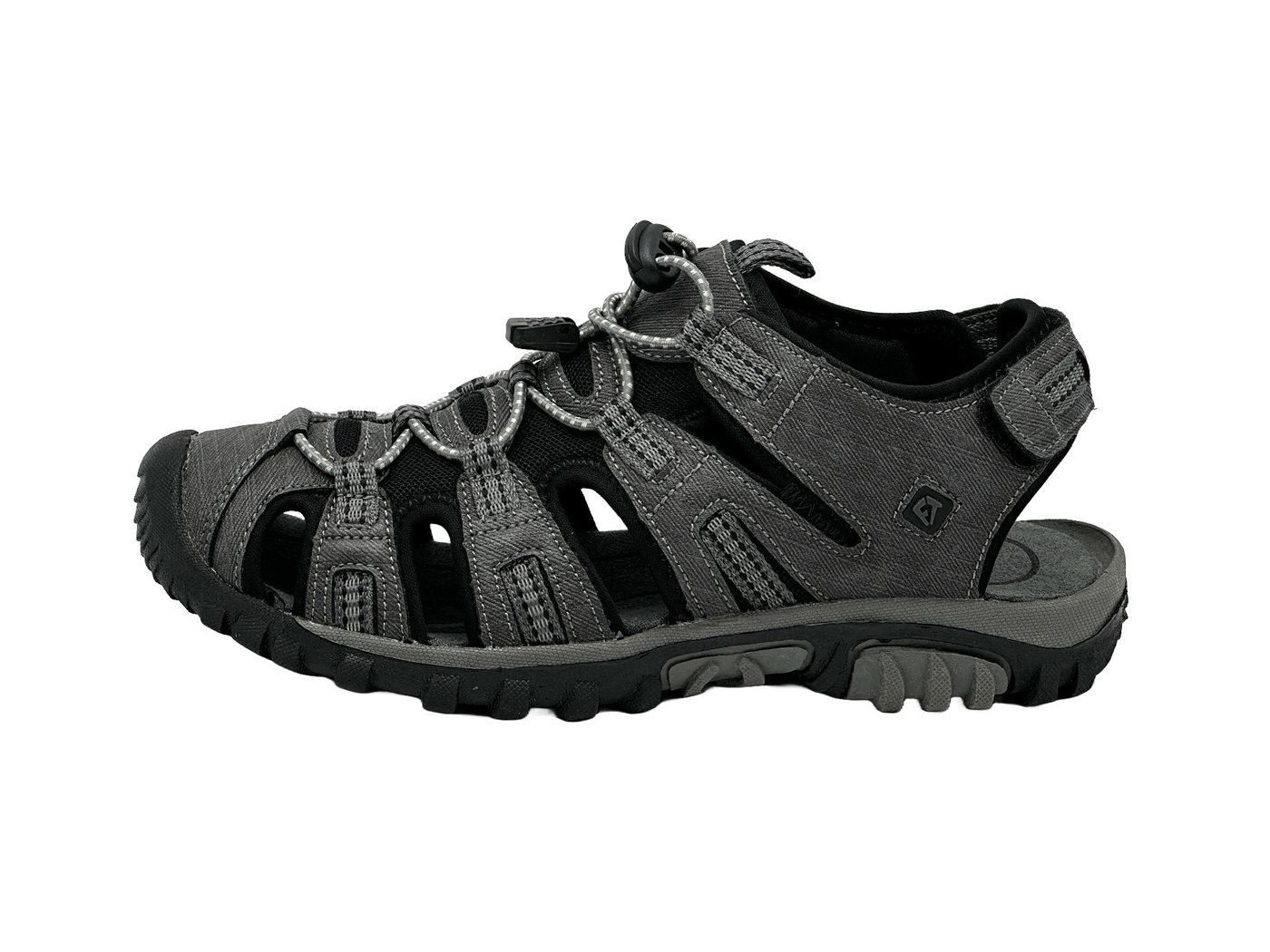 Nowaland Trekkingsandalen mit Zehenschutz und Klettverschluss Trekkingsandale Funktionale Trekkingsandalen mit geschlossener Front und gutem Grip (grau)