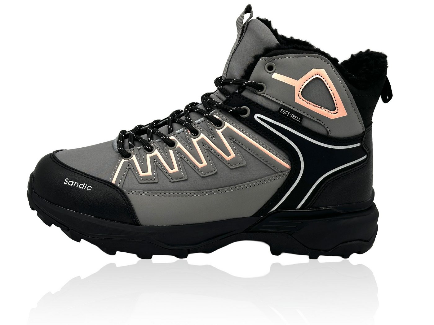 Nowaland Warm gefütterte Wanderschuhe mit rutschfester Profilsohle Winterstiefel Wasserabweisend, robust und warm gefüttert