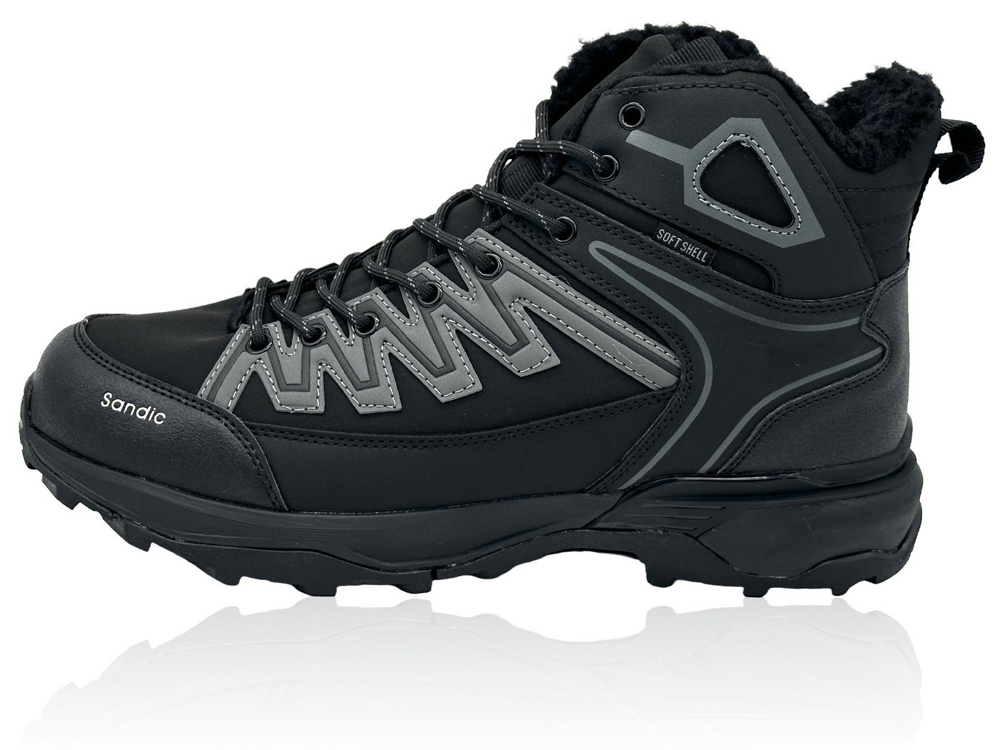 Nowaland Warm gefütterte Wanderschuhe mit rutschfester Profilsohle Winterstiefel Wasserabweisend, robust und warm gefüttert