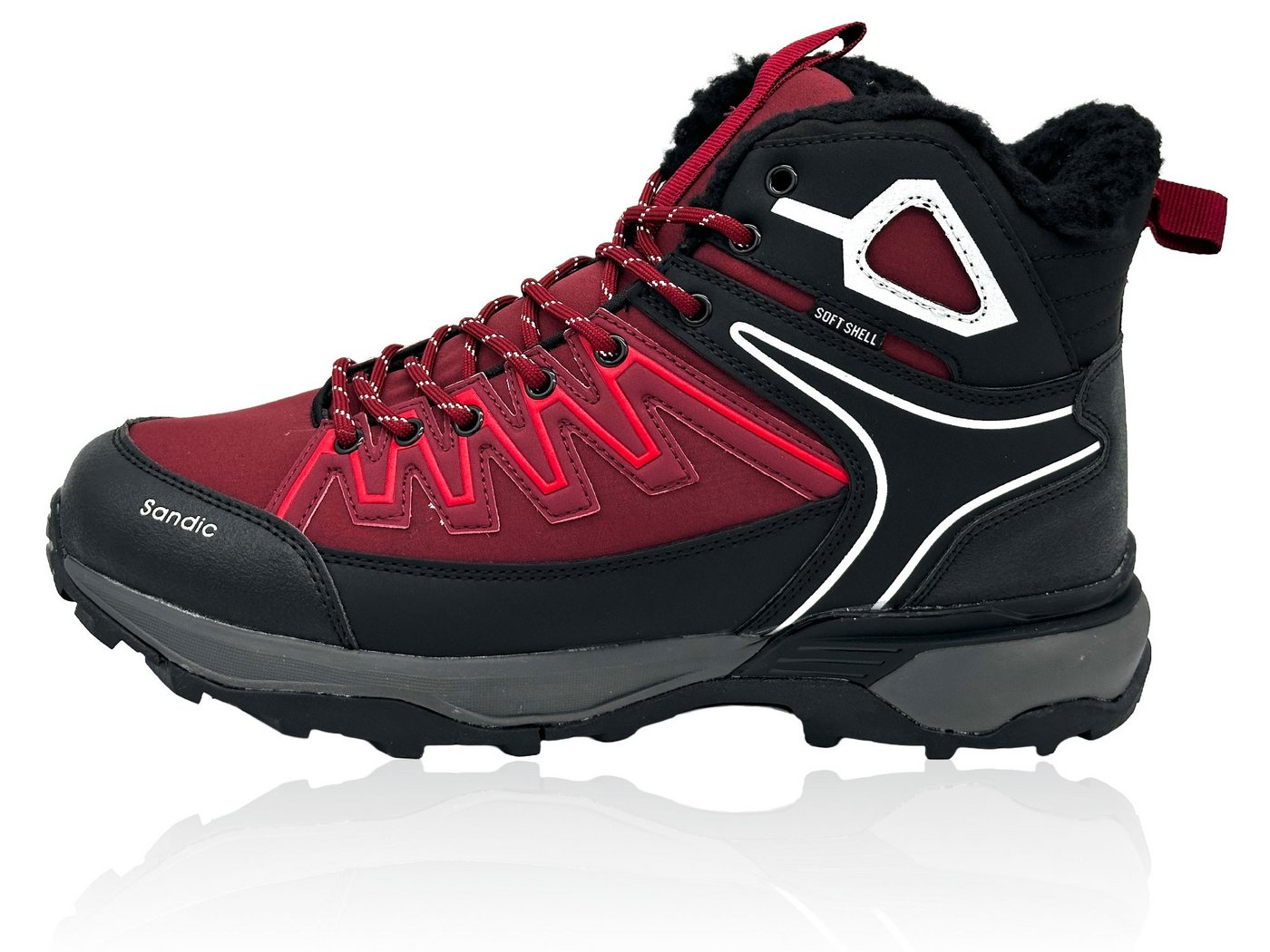 Nowaland Warm gefütterte Wanderschuhe mit rutschfester Profilsohle Winterstiefel Wasserabweisend, robust und warm gefüttert