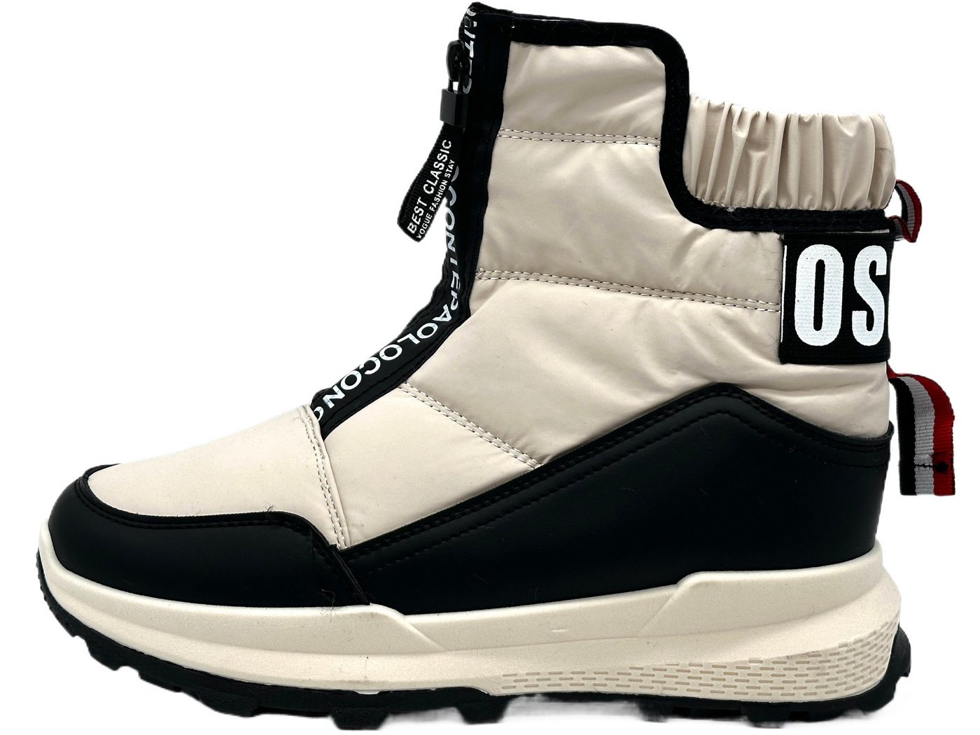 Nowaland Warme Damen Winterstiefeletten mit Reißverschluss Winterstiefelette Kunstfell-Futter und elastischer Schaft für optimalen Komfort