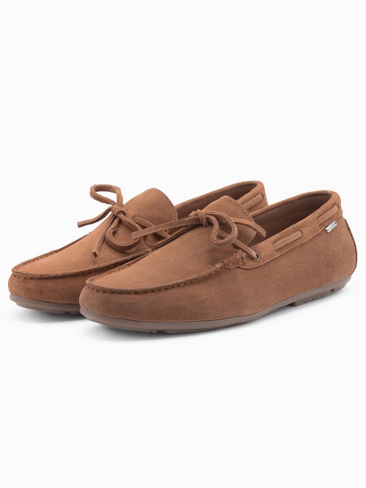 OMBRE Herren Leder Mokassin Schuhe mit Driver Sohle Mokassin