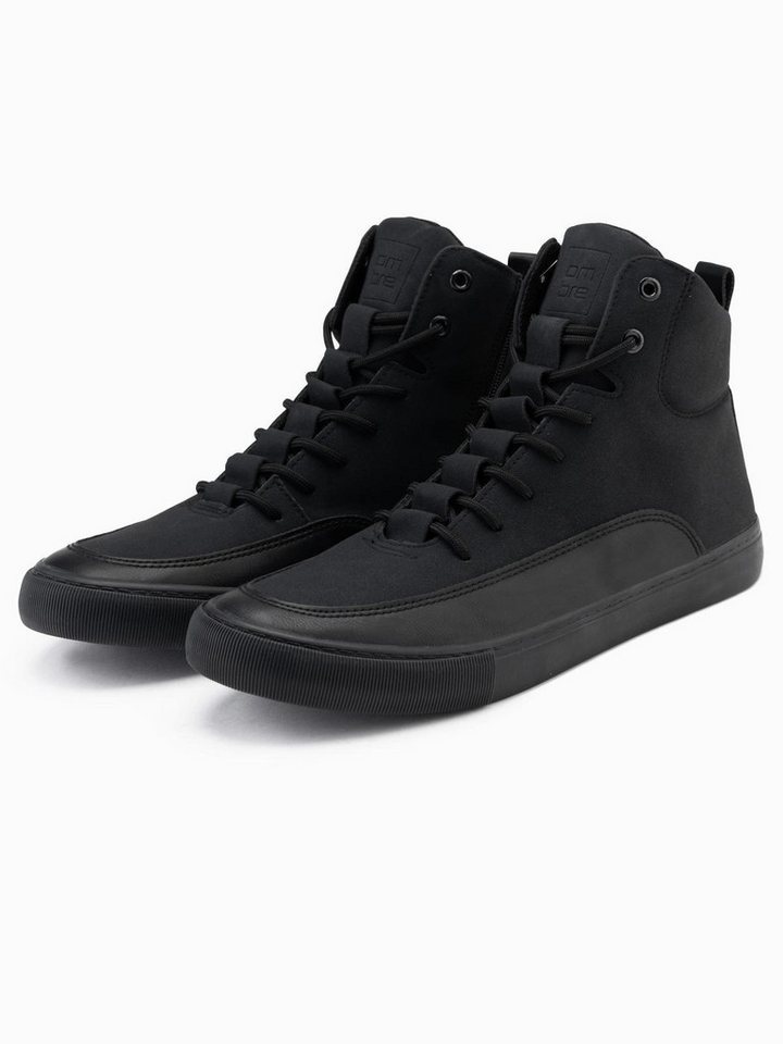 OMBRE Herren-Sneaker mit dekorativen Laschen Sneakerboots (schwarz)