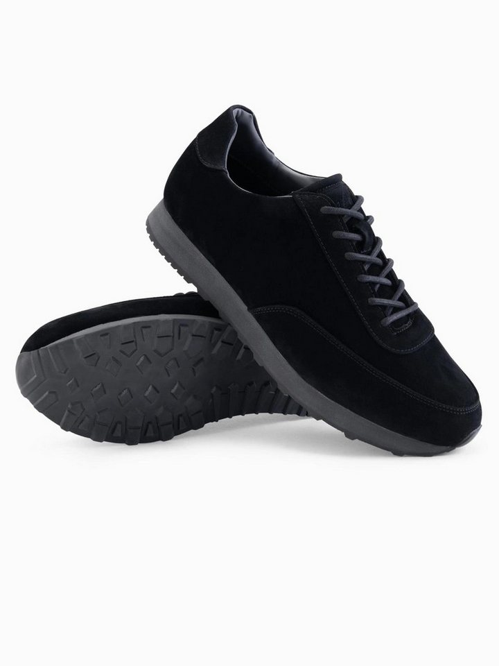 OMBRE Sportliche Herren-Sneaker-Schuhe aus Öko-Leder mit Wildleder-Finish Sneaker