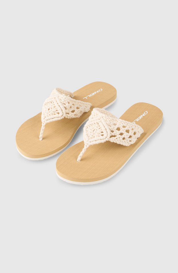 O'Neill DITSY CROCHET SANDALS Zehentrenner Sommerschuh, Sandale, Schlappen, mit Gummilaufsohle (weiß)