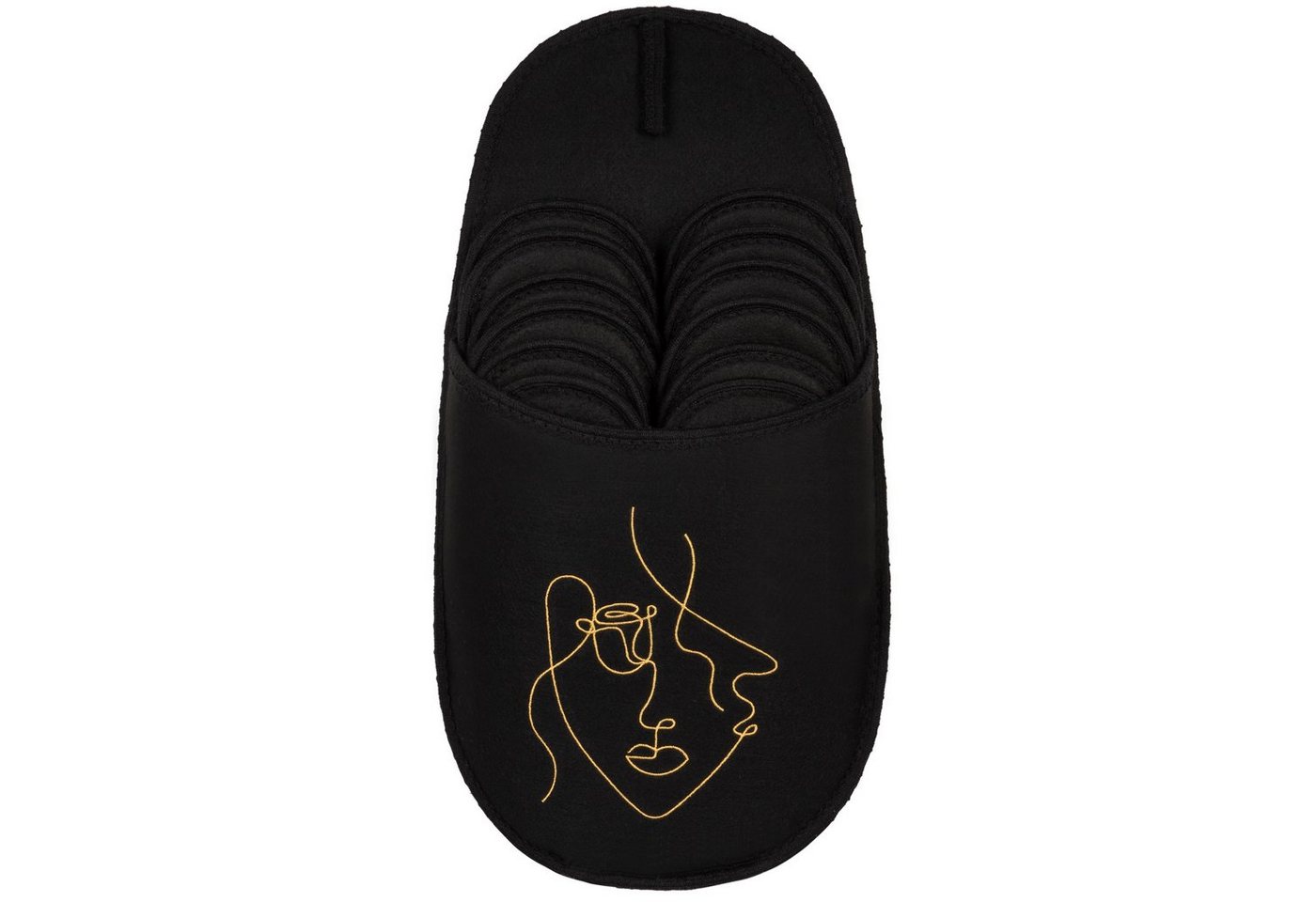 ONVAYA ABS Gästepantoffel, Abstraktes Gesicht, 6er Set, Antirutsch Sohle Hausschuh