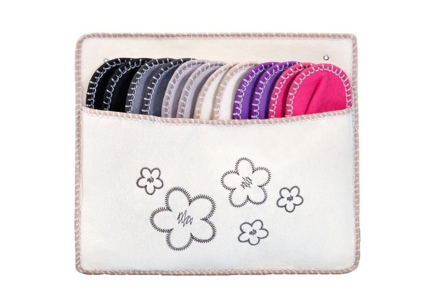 ONVAYA ABS Gästepantoffel Blumen, Hausschuhe, Hüttenschuh, Filzpantoffel Hausschuh